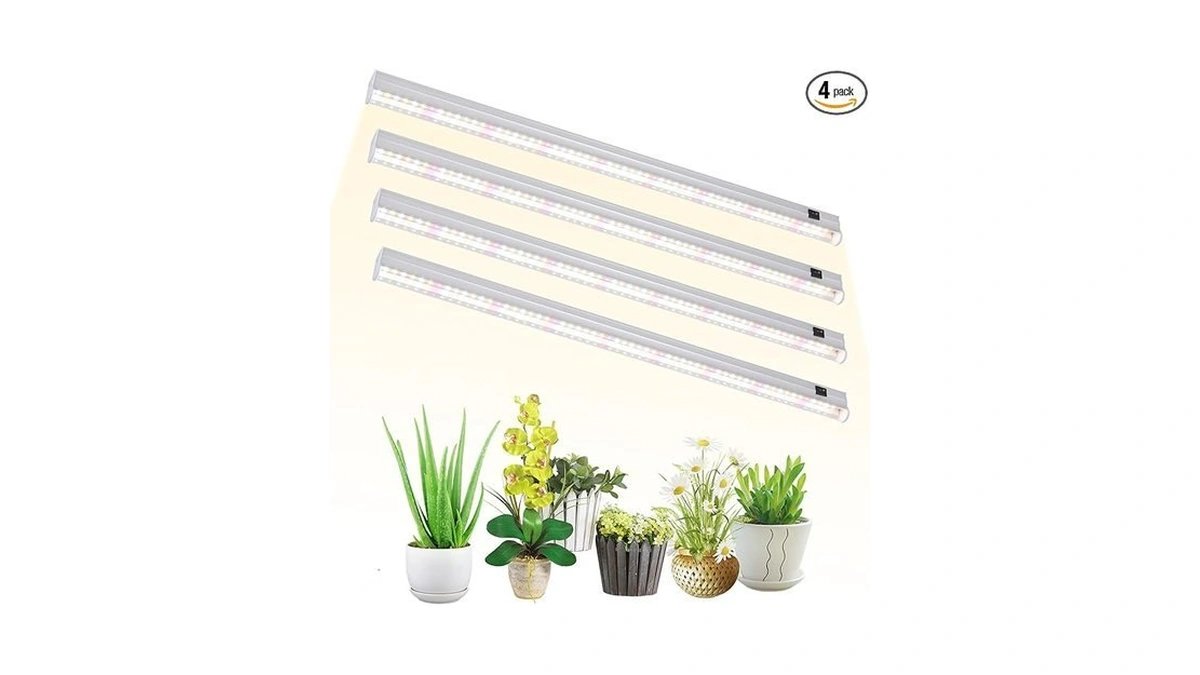 Dingchen T5 Grow Lights, 2ft 60w (4×15w, 500w Equivalent), Full