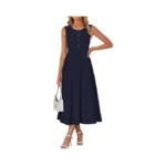 Misfay Women's Summer Sleeveless Dresses Buttons Maxi Dress Loose Vacation