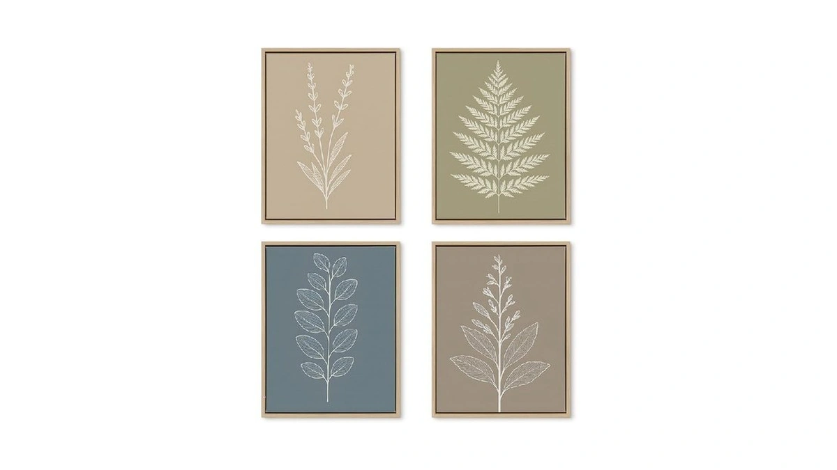 Dajonart Vintage Framed Boho Neutral Botanical Wall Art Set Of