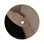 Mini Heart Stud Earrings, Hypoallergenic Tiny Small Cartilage Tragus Stud