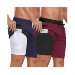 2 Pieces Set Compression Liner Swim Trunks For Men 7