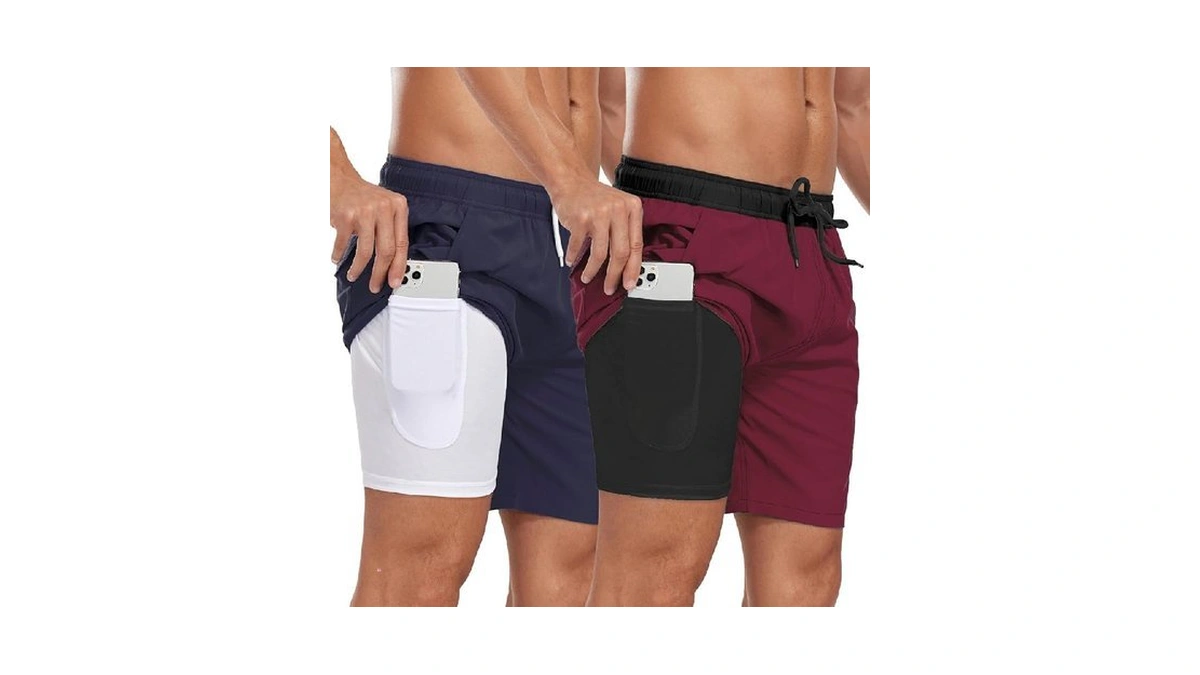 2 Pieces Set Compression Liner Swim Trunks For Men 7