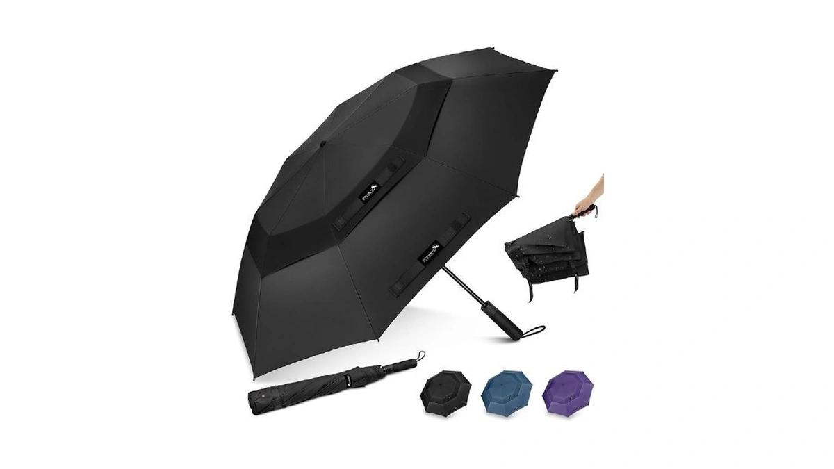 Zomake Large Compact Golf Umbrella Windproof 62 Inch, Portable Golf