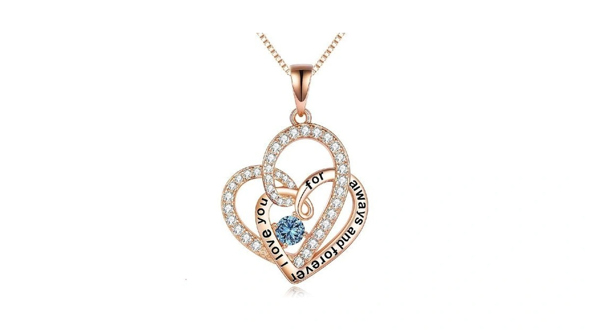 Toupop Crystal Heart Necklace For Women Forever Lover Heart Necklaces