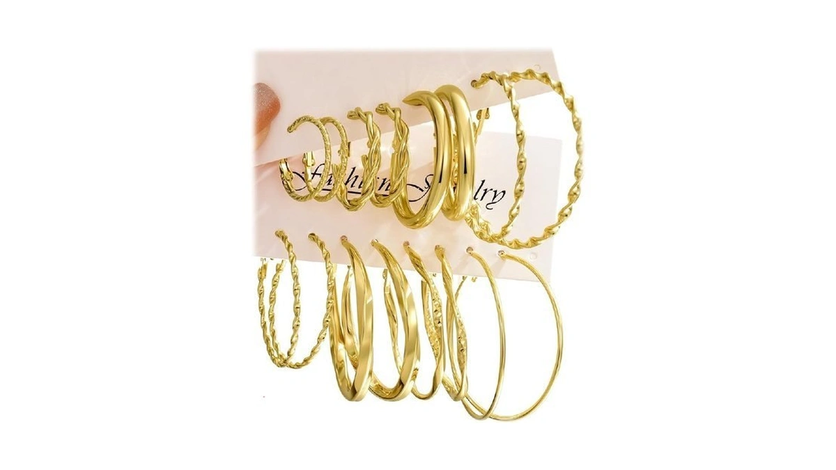 42 Pairs Gold Hoop Earrings Set For Women, Hypoallergenic Multipack