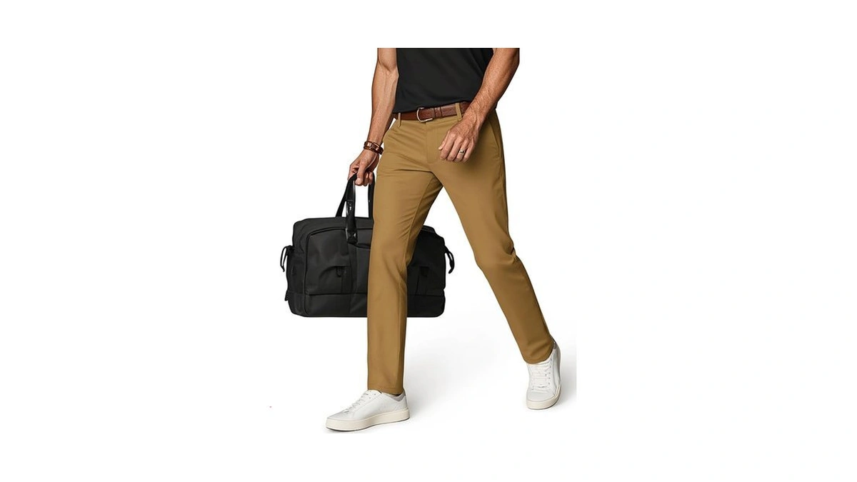 Men Pants Casual Stretch Slim Fit Dress Pants Classic Tapered