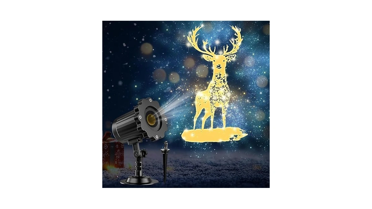 3d Dynamic Christmas Projector Lights Outdoor Indoor-2025 Upgrade Reindeer Christmas
