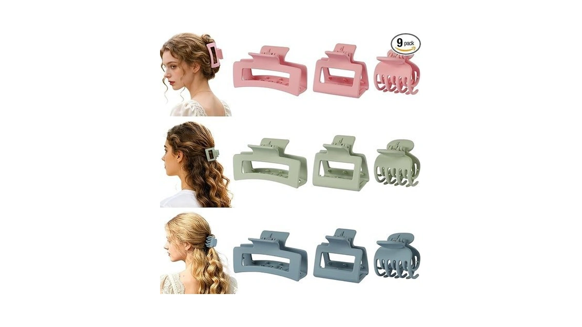 Chandat 3 Style Hair Accessories For Women: Medium Rectangle Clips