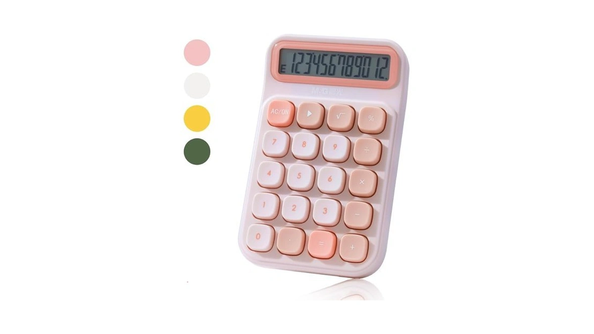 M&g Mechanical Switch Calculator, 12 Digits, Large Lcd Display And