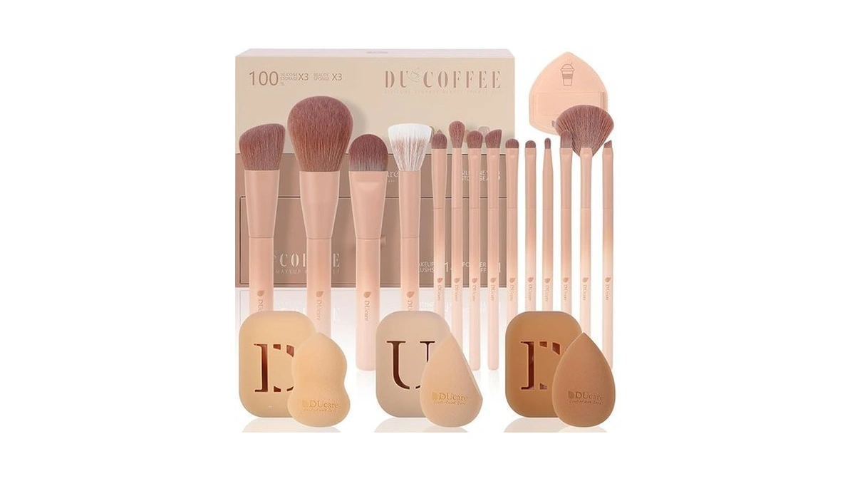Ducare 21pcs Makeup Gift Set,with 14pcs Makeup Brush Set 3pcs