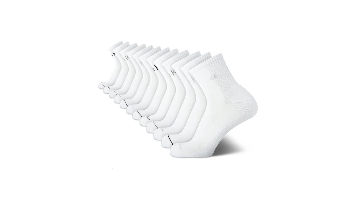 Calvin Klein Mens Quarter Socks - 12 Pack Soft Cushioned