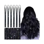 Wennalife Hair Tinsel For Girls, Black Fairy Kit 1200 Strands