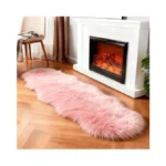 Linmopm Faux Fur Rug Sheepskin Shag Fluffy Fuzzy Pink 2x6
