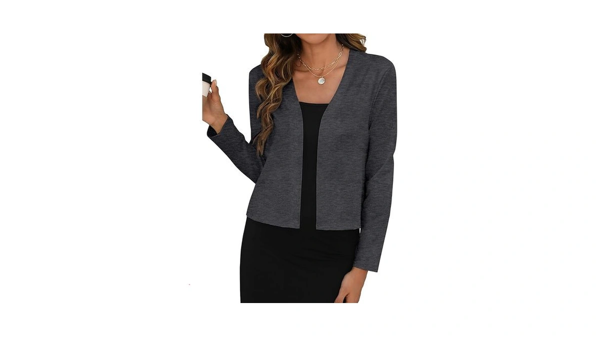 Zeagoo Women's Cropped Cardigan Shrug Summer Bolero Long Sleeve Lightweight