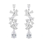 Sweetv Wedding Earrings For Brides Bridesmaid, Crystal Bridal Earrings, Cubic