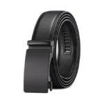 Sendefn Men's Leather Belt Automatic Ratchet Buckle Slide Belt For