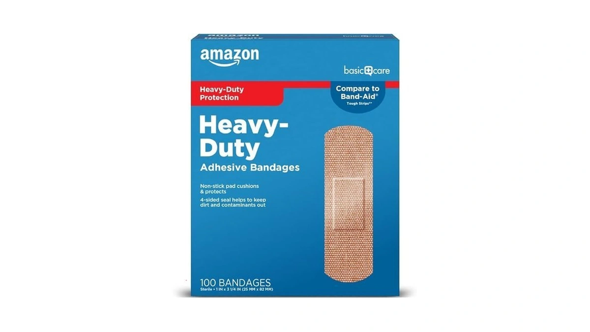 Amazon Basic Care Heavy-duty Flexible Fabric Adhesive Bandages, First Aid