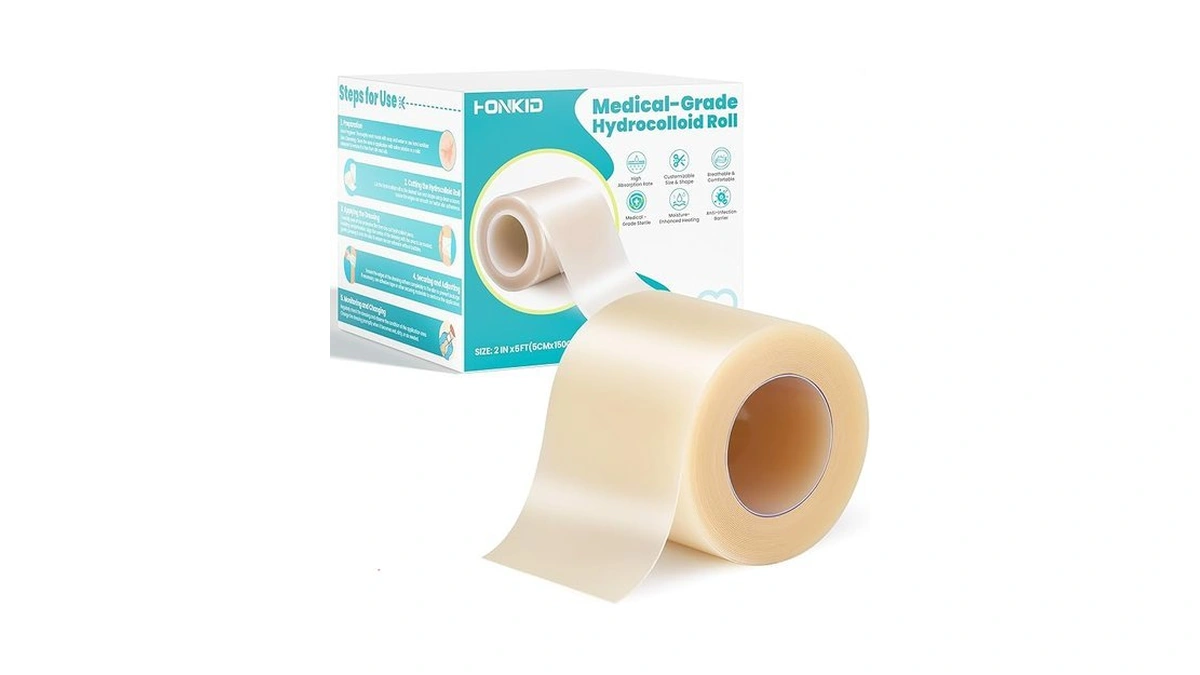 Honkid Hydrocolloid Roll For Wound Care, 2in X 5ft Extra