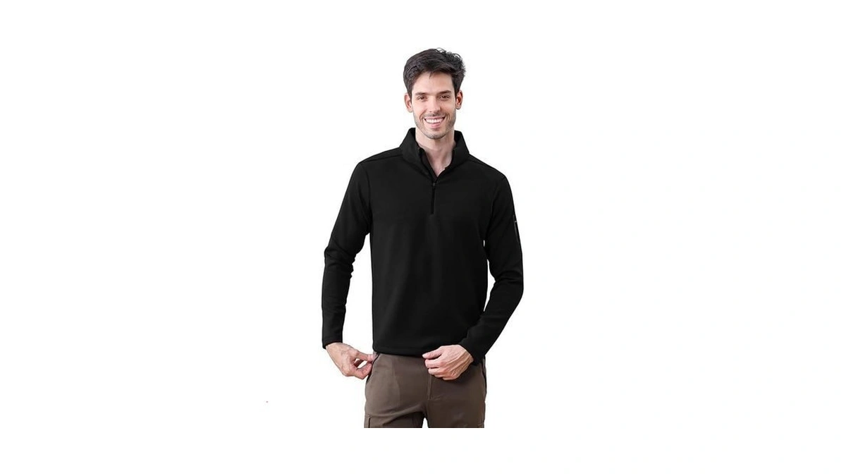Invictusy Men's Long Sleeve Running Shirts 1/4 Zip Pullover Mens