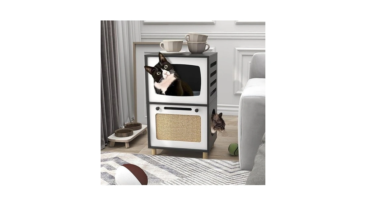 Taohfe Cat Hideaway Modern Cats Furniture For Living Room Cat
