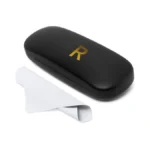 Hard Shell Glasses Case Debossed Initial A-z, Slim Eyeglass Case
