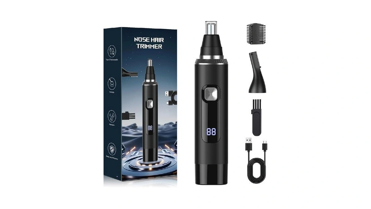 Ginity Nose Hair Trimmer For Men & Women, 2-in-1 Rechargeable