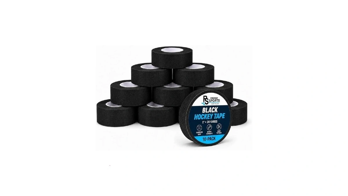 Premier Sports – 10-pack Cloth Black Hockey Stick Tape, Strong