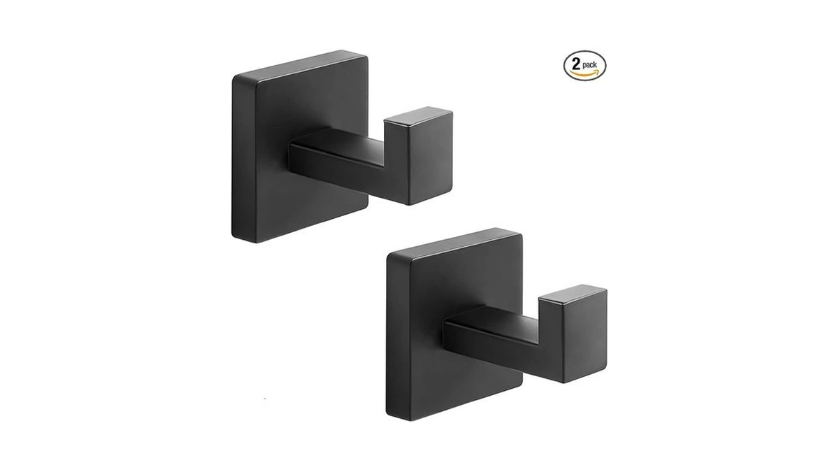 Fenas Heavy Duty Stainless Steel Towel Hooks, Wall Mounted Square