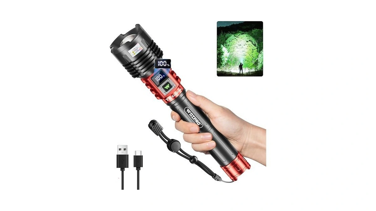 Wdtpro Rechargeable Led Flashlights High Lumens, Super Bright 90000lm Rechargeable