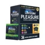 Lifestyles Pleasure Collection Assorted Lubricated Natural Latex Condoms, 36 Count,