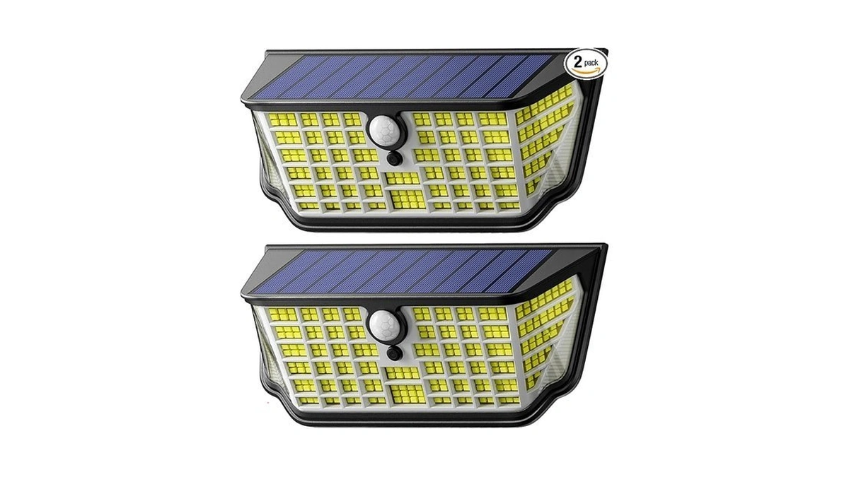 Wdtpro Solar Lights Outdoor Waterproof, 300° Angle & 3 Lighting