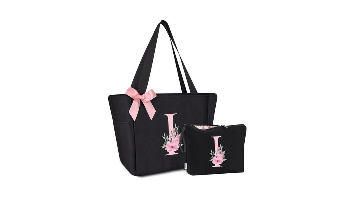 Vavabox Tote Bag, A-z Initial Monogrammed Waterproof Tote Bag, Bridesmaid