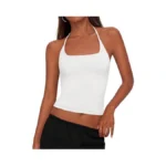 Kirundo Halter Tops For Women Crop Tank Going Out Tops