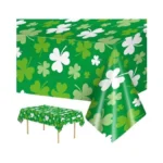 2 Pack St Patrick's Day Tablecloth - Green Shamrock Table