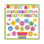 Honoson 74 Pcs Spring Bulletin Board Decorations Set Spring Into