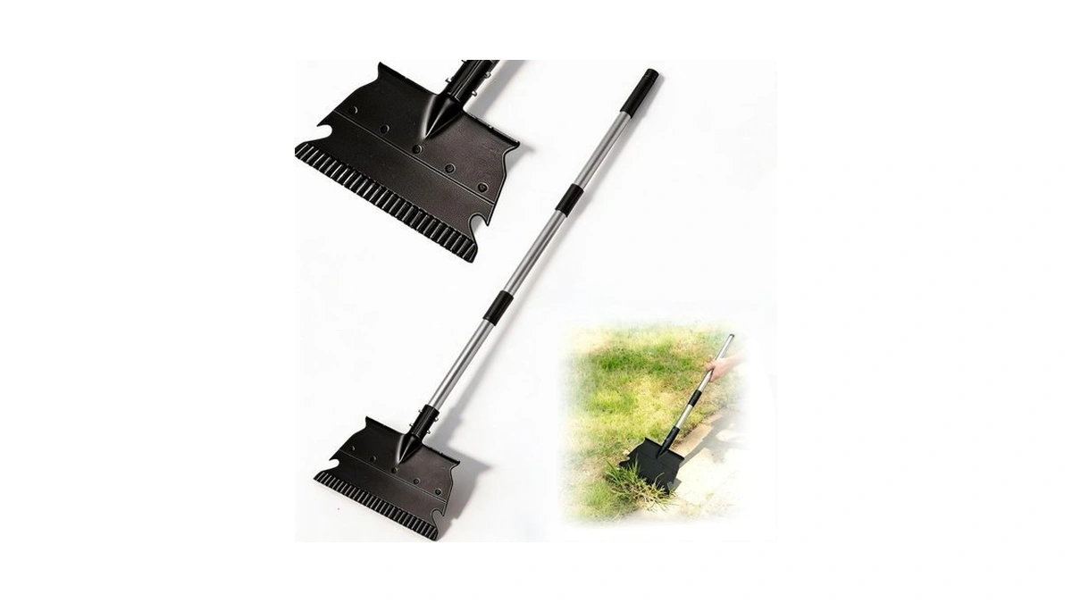 Qreihlpy Garden Flat Shovel, 50" Weed Removal Tool With Detachable