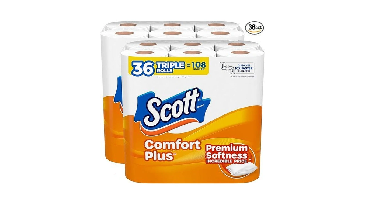 Scott Comfortplus Toilet Paper, 36 Triple Rolls, 231 Sheets Per