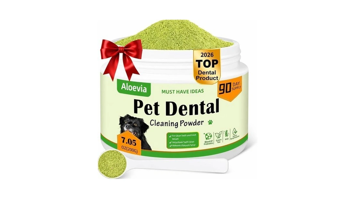 Aloevia Dog Teeth Cleaning Powder For Dogs 200g- Enzymatic Plaque