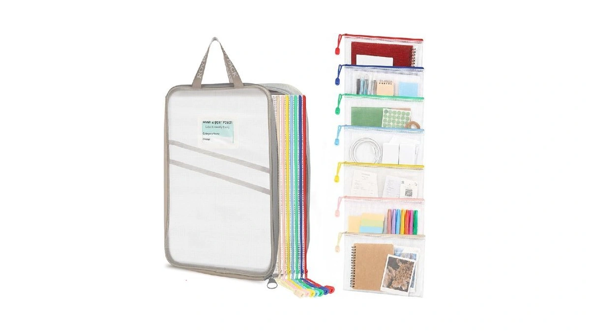 Roypack 7-pack Mesh Zipper Pouch With 1 Organizer Bag, A4