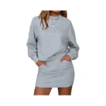 Exlura Womens 2 Piece Skirt Sets Long Sleeve Mock Neck