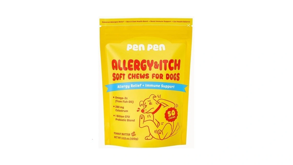 Penpen Dog Allergy Relief Chews, Dog Itching Skin Relief, Omega