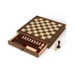 Premium Natural Walnut 13" X 13" Magnetic Wooden Chess Set