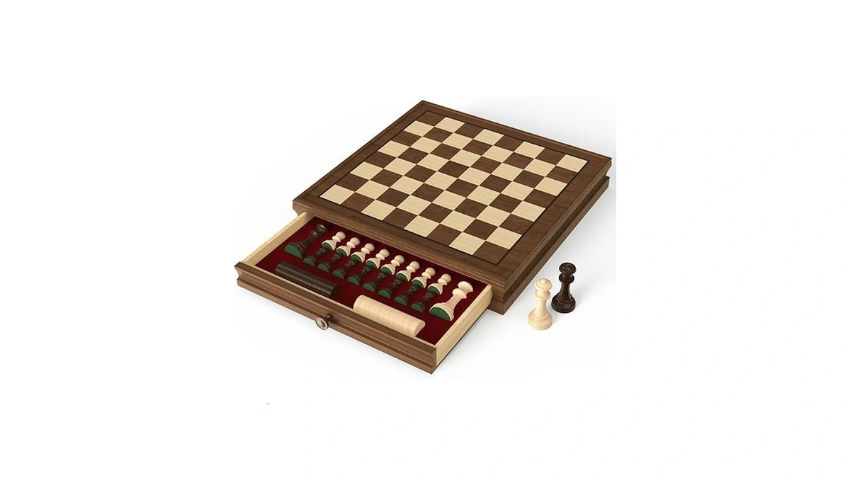 Premium Natural Walnut 13" X 13" Magnetic Wooden Chess Set