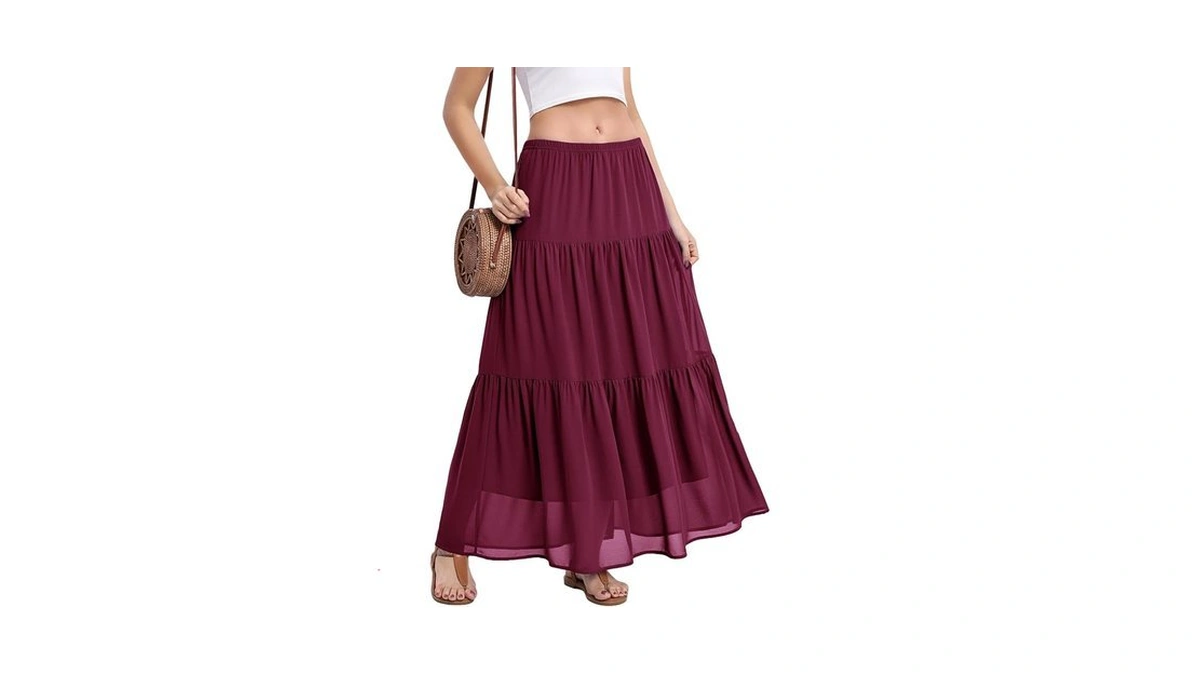 Jouica Womens Boho Maxi Skirt 2026 Summer Cruise Casual High