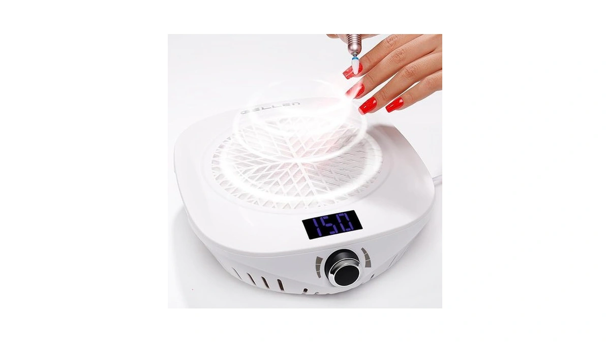 Gellen Nail Dust Collector With Led Display, 4000rpm Powerful Suction