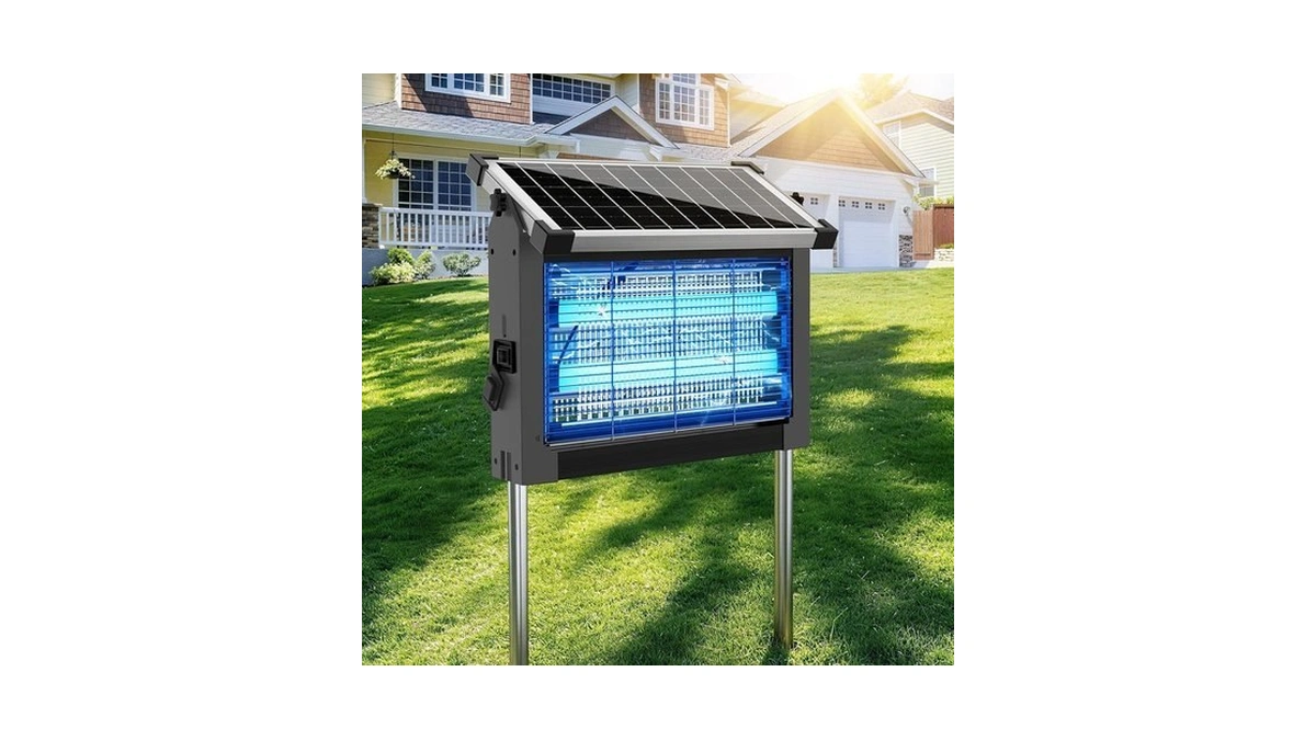 Solar Bug Zapper Outdoor, 4500v Rechargeable Waterproof Mosquito Killer With