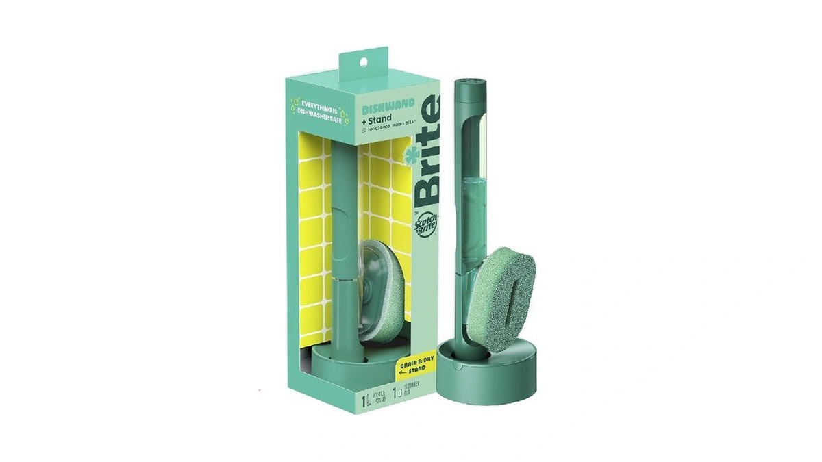 Brite By Scotch-brite Fillable Dishwand With Drain + Dry Stand,