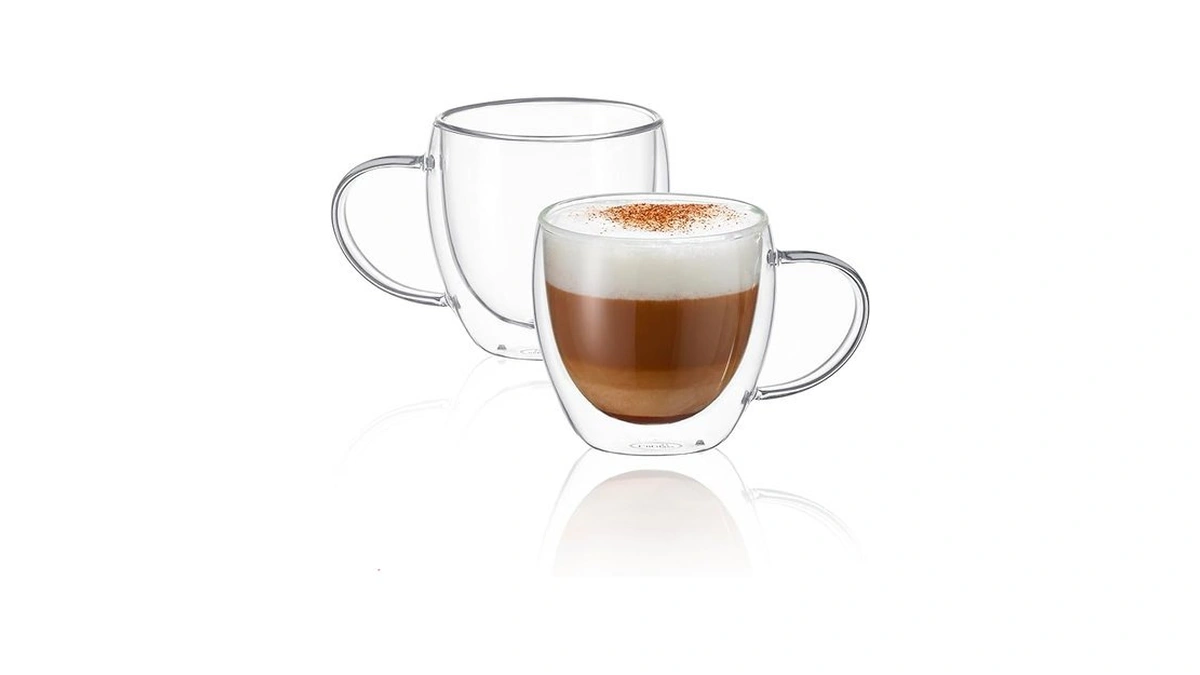 Amazon code: Cnglass Double Wall Glass Coffee Mugs Wi