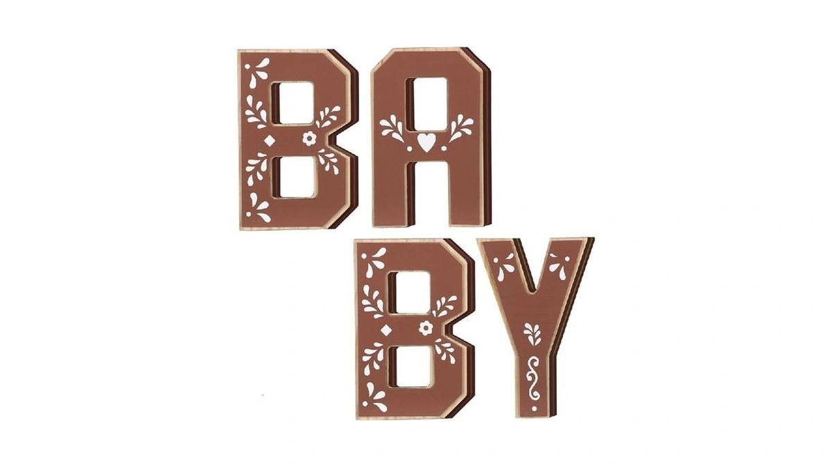 Threehoney 4 Pcs Cielito Lindo Baby Shower Decorations Wooden 3d