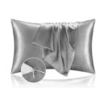 Bedelite Satin Pillowcase With Zipper 2 Pack, Grey Pillow Cases